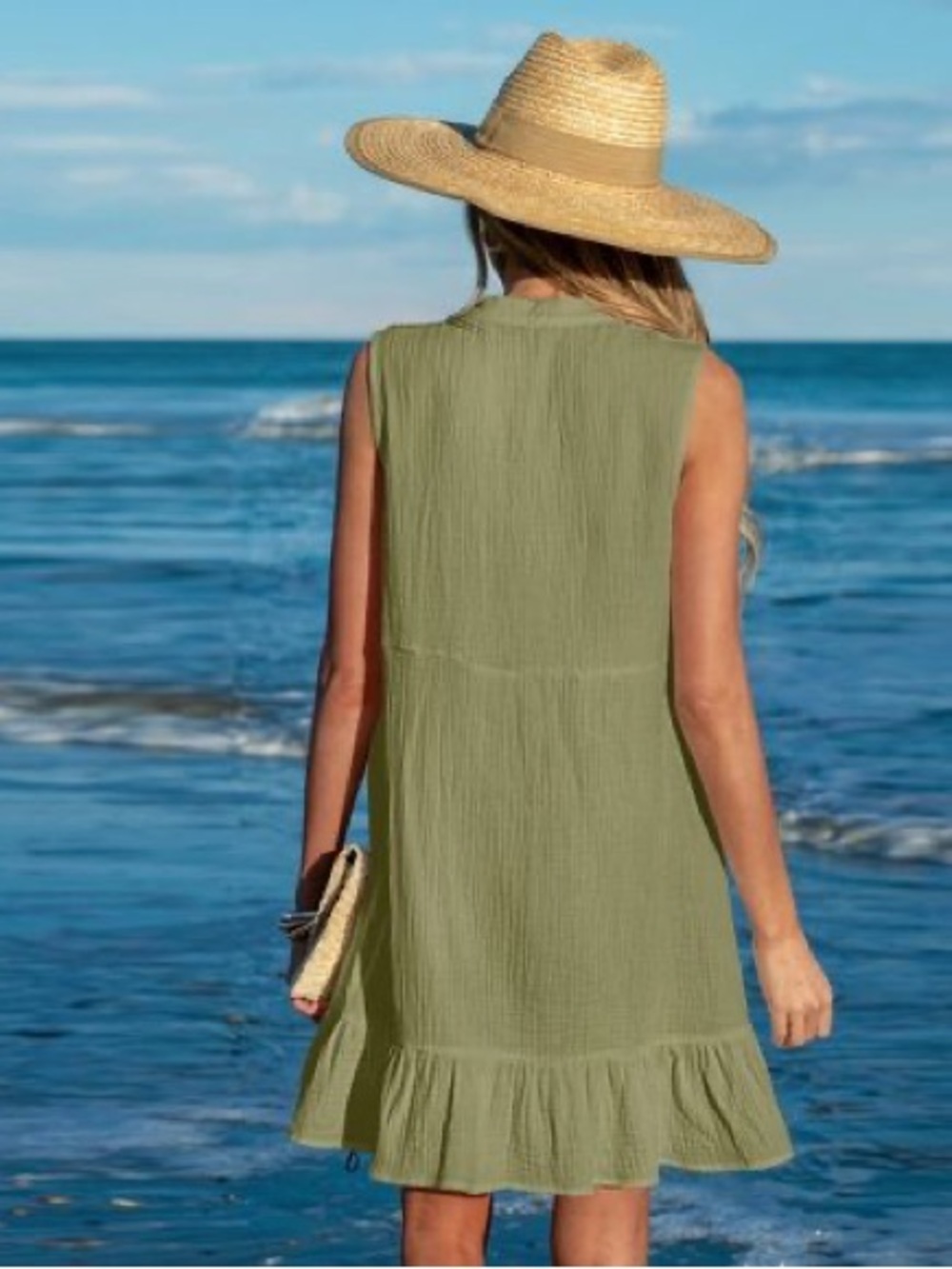 Cupshe Olive Green Sleeveless Mini Dress - Picture 2 of 4